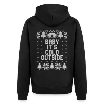 Weihnachten Baby it's cold outside Ugly Christmas - Unisex Premium Bio Zip Hoodie - Schwarz - Hinten - Nico (187cm)