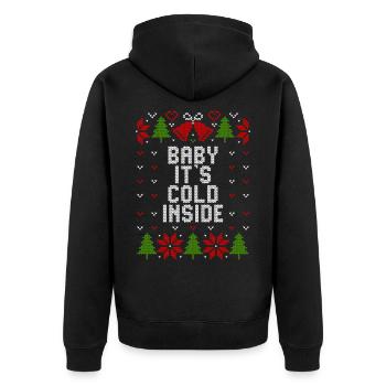 Bébé, il fait froid à l’intérieur Noël moche Hiver - Veste à capuche bio Premium Unisexe - noir - Dos - Nico (187cm)