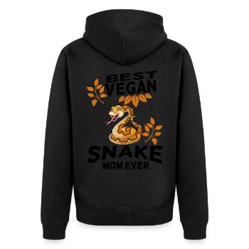 Schlangen - Unisex Premium Bio Zip Hoodie - Schwarz - Hinten - Nico (187cm)
