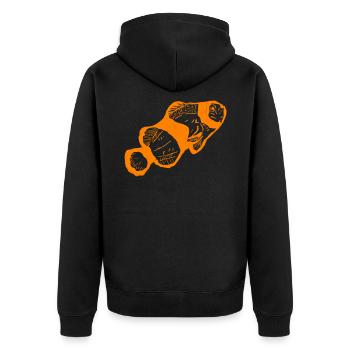 Clownfisch T-Shirt - Unisex Premium Bio Zip Hoodie - Schwarz - Hinten - Nico (187cm)