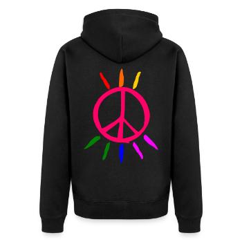 Lgbt peace-tegn - Unisex Premium Organic Zip Hoodie - black - Back - Nico (187cm)