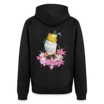 Le caïque à tête noire - Veste à capuche bio Premium Unisexe - noir - Dos - Nico (187cm)