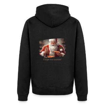 Forget the cookies - Unisex Premium Bio Zip Hoodie - Schwarz - Hinten - Nico (187cm)
