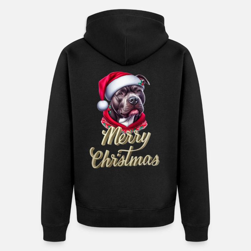 Chien Joyeux Noël - Veste à capuche bio Premium Unisexe - noir