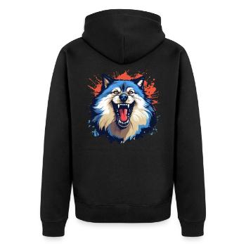Big Bad Wolf - Unisex Premium Organic Zip Hoodie - black - Back - Nico (187cm)