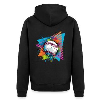 Baseball Color splash Paint splash Splash Splash 80e - Unisex Premium Organic Zip Hoodie - black - Back - Nico (187cm)