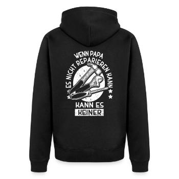 Daddy Repair Master – Artisan indomptable - Veste à capuche bio Premium Unisexe - noir - Dos - Nico (187cm)