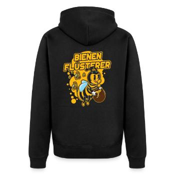 Bees Whisperer Bee Honey Beekeeper Beekeeping - Unisex Premium Organic Zip Hoodie - black - Back - Nico (187cm)