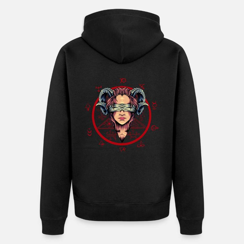 Ave Satanas Ritual Orakel - Unisex Premium Bio Zip Hoodie - Schwarz