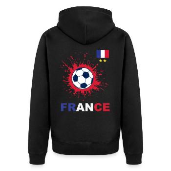 design france football deux étoiles - Veste à capuche bio Premium Unisexe - noir - Dos - Nico (187cm)