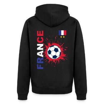france football equipe de france deux étoiles fran - Veste à capuche bio Premium Unisexe - noir - Dos - Nico (187cm)