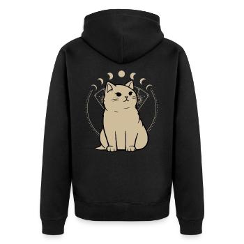 Astrologie Chat : Signes du zodiaque pour votre ami à quatre pattes - Veste à capuche bio Premium Unisexe - noir - Dos - Nico (187cm)