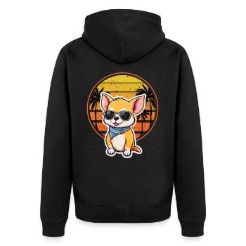 Chiller Chihuahua Côte Est Côte Ouest - Veste à capuche bio Premium Unisexe - noir - Dos - Nico (187cm)