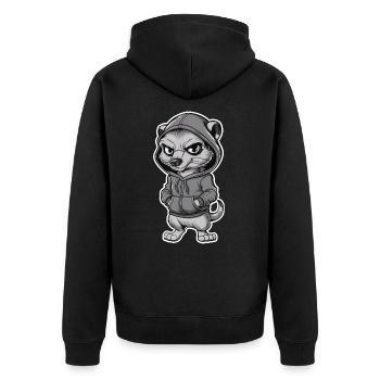 Suricate cool dans un sweat à capuche élégant - Veste à capuche bio Premium Unisexe - noir - Dos - Nico (187cm)