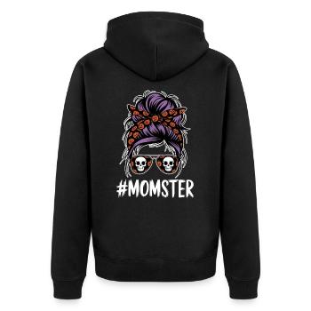 Halloween Momster Monster Mom - Unisex Premium Organic Zip Hoodie - black - Back - Nico (187cm)