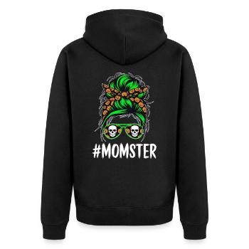 Halloween Momster Monster Mom - Unisex Premium Organic Zip Hoodie - black - Back - Nico (187cm)