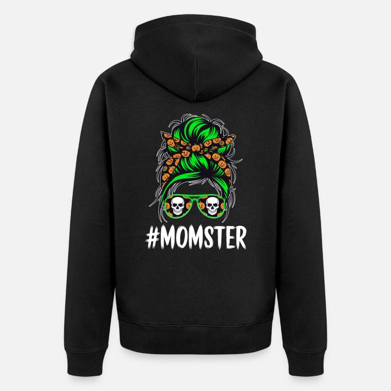 Halloween maman monstre maman - Veste à capuche bio Premium Unisexe - noir