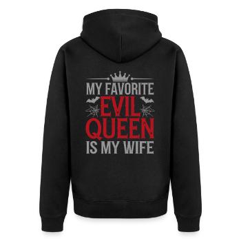 Ma méchante reine préférée est ma femme - Veste à capuche bio Premium Unisexe - noir - Dos - Nico (187cm)