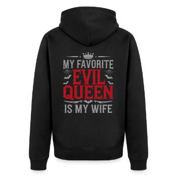 Ma méchante reine préférée est ma femme - Jour de mariage - Veste à capuche bio Premium Unisexe - noir - Dos - Nico (187cm)