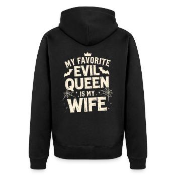 Ma méchante reine préférée est ma femme - Jour de mariage - Veste à capuche bio Premium Unisexe - noir - Dos - Nico (187cm)
