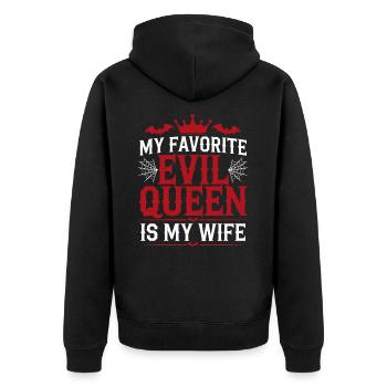 Ma méchante reine préférée est ma femme - Jour de mariage - Veste à capuche bio Premium Unisexe - noir - Dos - Nico (187cm)