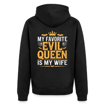 Ma méchante reine préférée est ma femme - Veste à capuche bio Premium Unisexe - noir - Dos - Nico (187cm)