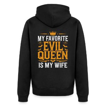 Ma méchante reine préférée est ma femme - Halloween - Veste à capuche bio Premium Unisexe - noir - Dos - Nico (187cm)