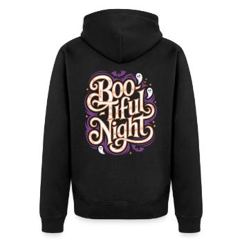 Boo-Tiful Night Halloween Creepy Funny - Unisex Premium Organic Zip Hoodie - black - Back - Nico (187cm)