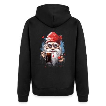 Gnome au chapeau de Père Noël - Veste à capuche bio Premium Unisexe - noir - Dos - Nico (187cm)
