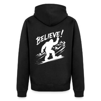 Sasquatch Bigfoot Snowboard Snowboarder - Veste à capuche bio Premium Unisexe - noir - Dos - Nico (187cm)
