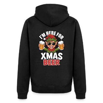 Citation de Noël sur la bière de Noël Elf - Veste à capuche bio Premium Unisexe - noir - Dos - Nico (187cm)