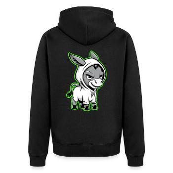 Esel Urban Animal Style Tierliebhaber - Unisex Premium Bio Zip Hoodie - Schwarz - Hinten - Nico (187cm)
