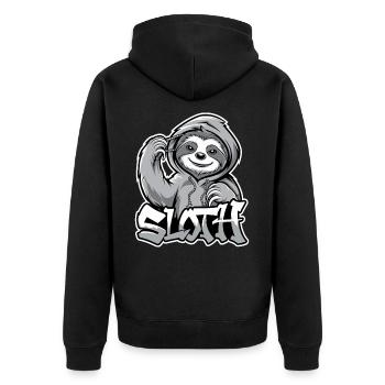 paresseux Hip-Hop Style urbain Drôle d’animal - Veste à capuche bio Premium Unisexe - noir - Dos - Nico (187cm)