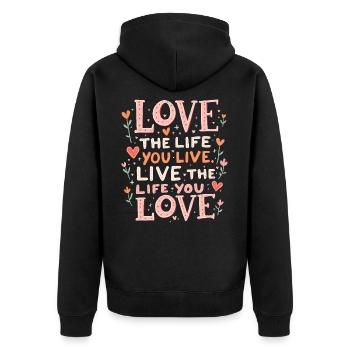Aimez la vie - Veste à capuche bio Premium Unisexe - noir - Dos - Nico (187cm)