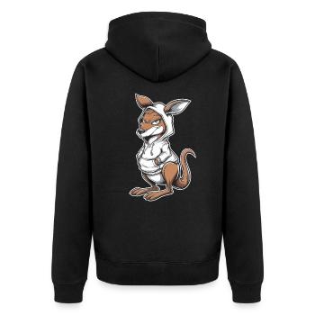 Kangourou Kangourou Animaux australiens - Veste à capuche bio Premium Unisexe - noir - Dos - Nico (187cm)