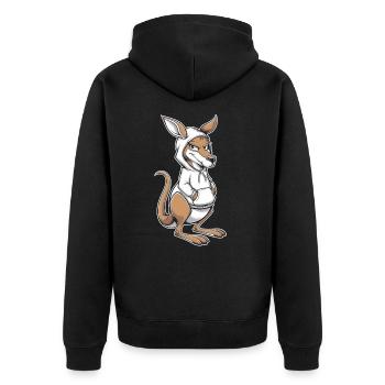 Kangourou Kangourou Animaux australiens - Veste à capuche bio Premium Unisexe - noir - Dos - Nico (187cm)
