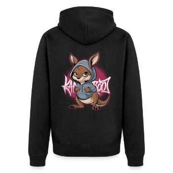 Kangourou Kangourou Animaux australiens - Veste à capuche bio Premium Unisexe - noir - Dos - Nico (187cm)