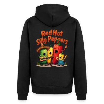 Red Hot Silly Peppers - Unisex Premium Organic Zip Hoodie - black - Back - Nico (187cm)
