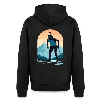 Biathlon Biathlete Winter Sports - Unisex Premium Organic Zip Hoodie - black - Back - Nico (187cm)