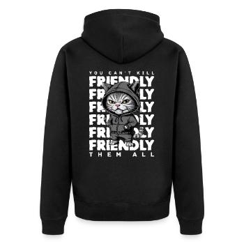 chat agacé drôle chat design dire - Veste à capuche bio Premium Unisexe - noir - Dos - Nico (187cm)