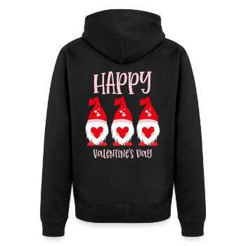 Gnome Bonne Saint-Valentin - Veste à capuche bio Premium Unisexe - noir - Dos - Nico (187cm)
