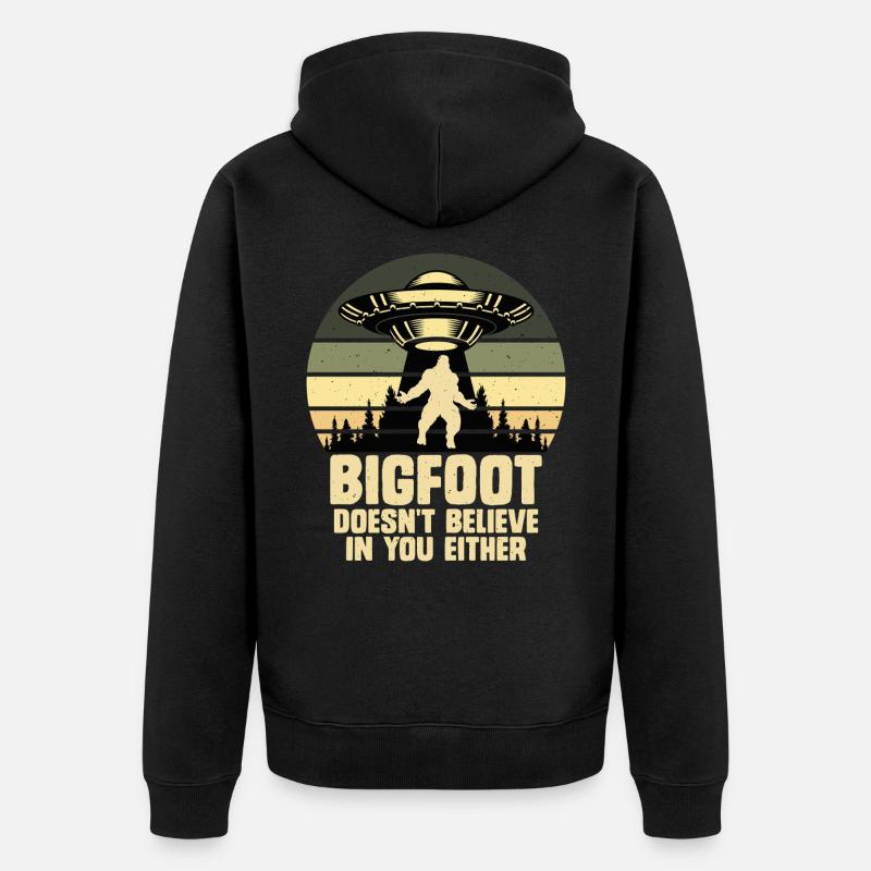 OVNI Bigfoot Yeti Sasquatch - Veste à capuche bio Premium Unisexe - noir