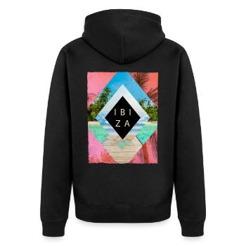 Ibiza Été Soleil Plage Mer Palmiers Fête - Veste à capuche bio Premium Unisexe - noir - Dos - Nico (187cm)
