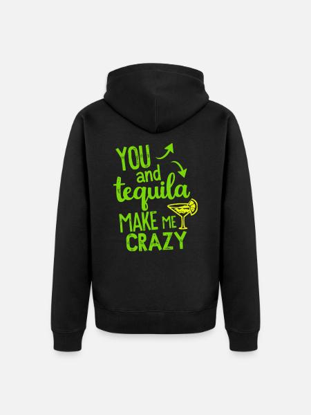 Tequila Party Saying Quote - Unisex Premium Organic Zip Hoodie - black