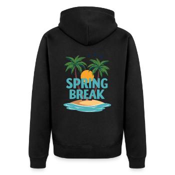 Spring Break Palm Trees Beach - Unisex Premium Organic Zip Hoodie - black - Back - Nico (187cm)