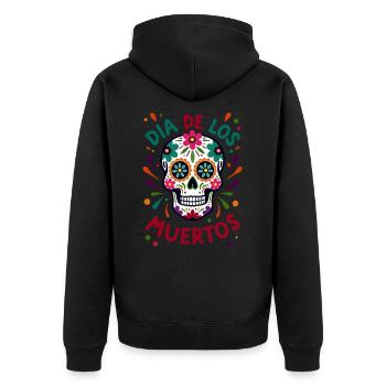 Totenkopf Mexico Día de los Muertos Skull - Unisex Premium Organic Zip Hoodie - black - Back - Nico (187cm)