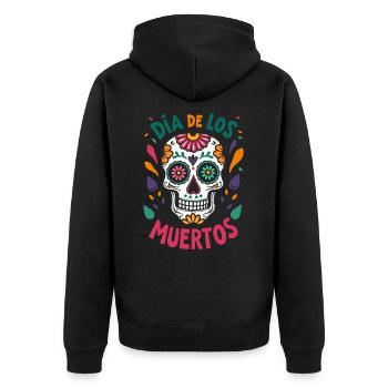 Totenkopf Mexico Día de los Muertos Skull - Unisex Premium Organic Zip Hoodie - black - Back - Nico (187cm)