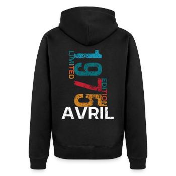 Legend 1975 50th Birthday Gifts for Men Women 50 Y - Veste à capuche bio Premium Unisexe - noir - Dos - Nico (187cm)