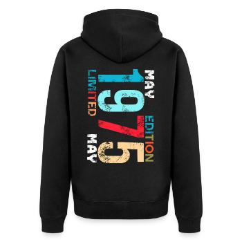 Legend 1975 50th Birthday Gifts for Men Women 50 Y - Veste à capuche bio Premium Unisexe - noir - Dos - Nico (187cm)