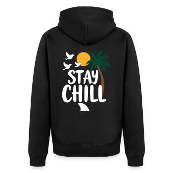 Séjour Chill Détente tropicale Vacances d’été - Veste à capuche bio Premium Unisexe - noir - Dos - Nico (187cm)